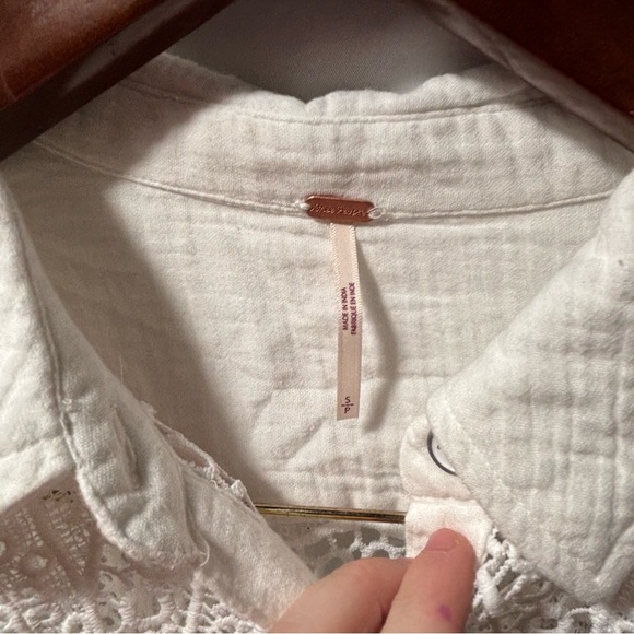 Free People White Lace Button Down Shirt - Picture 4 of 4